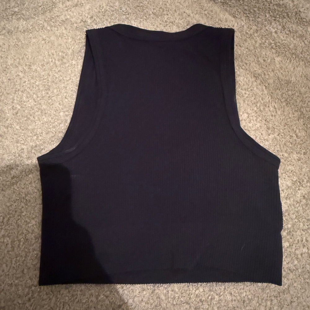 Garage Navy Ribbed Tank Top - Picture 2 of 3